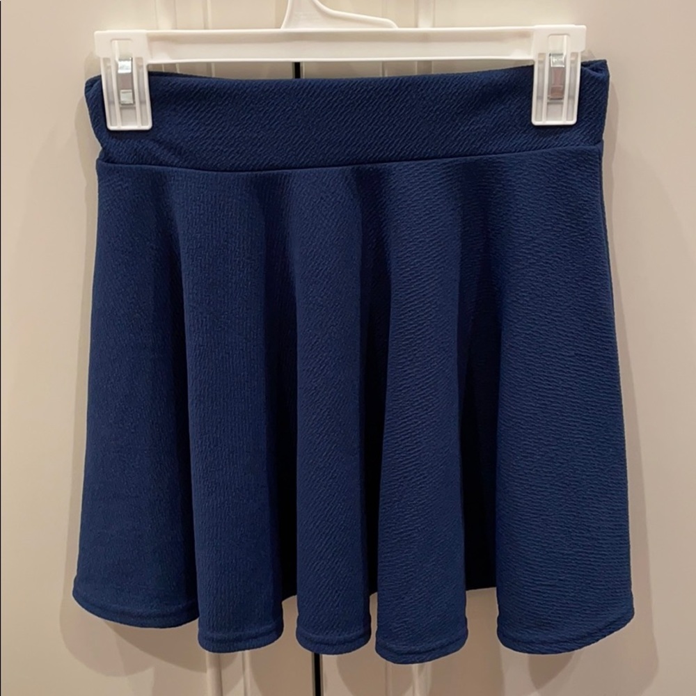 Navy Blue Flared Skater Skirt